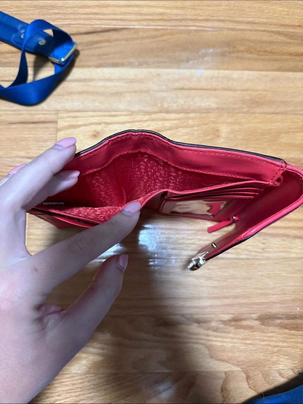 kate spade Coral Pebbled Leather Compact Wallet